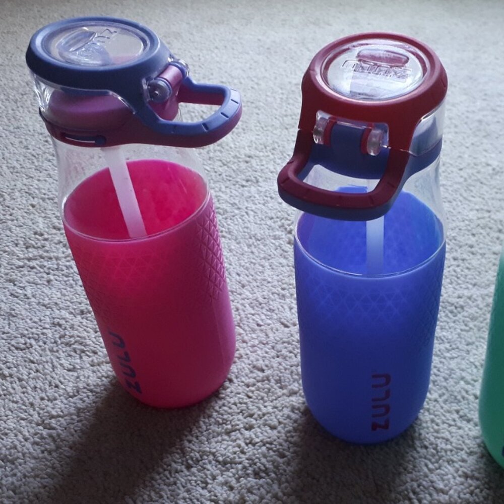 Zulu Tritan Kids Water Bottles with Straws - Size 18 oz